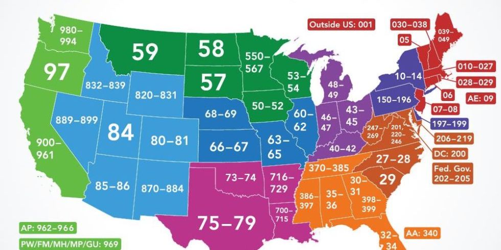 Free 3 Digit Zip Code Map By State Map 0535